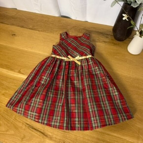 Classic Red Holiday Dress Coat & Plaid Christmas Dress Lots of Love Girls Size 6 - Picture 3 of 14